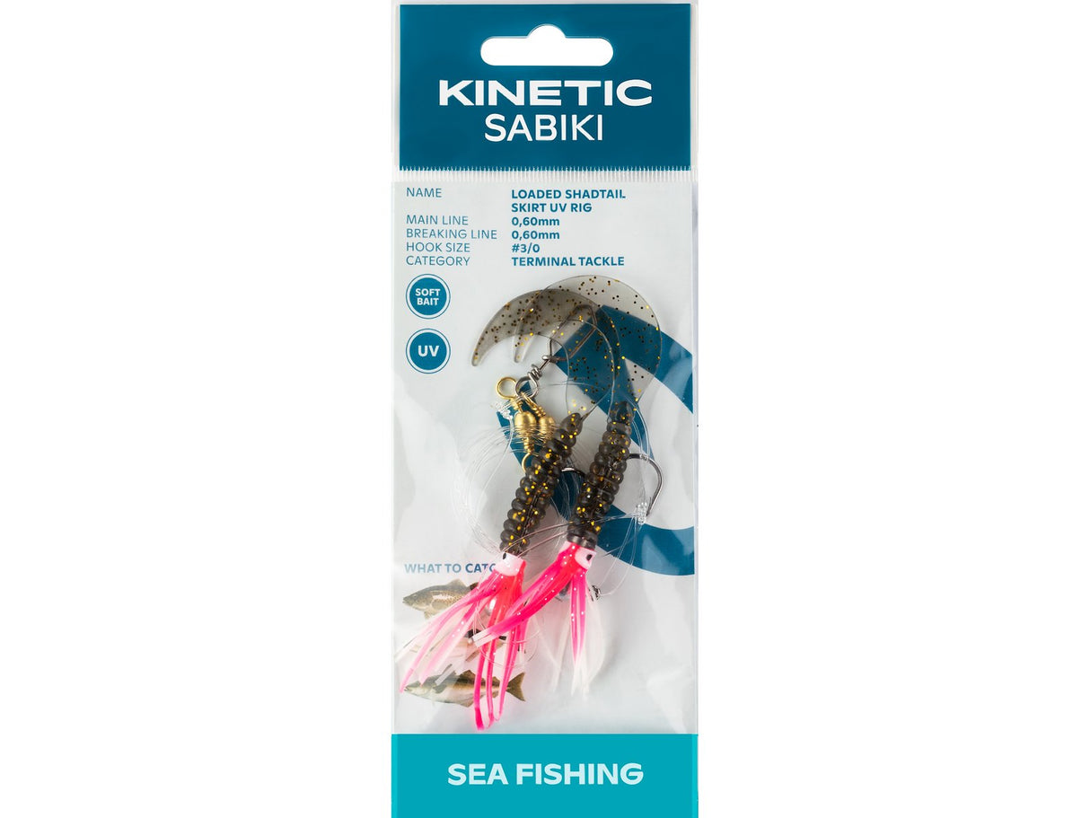 KINETIC SABIKI LOADED SHADTAIL SKIRT 2 HOOK RIG