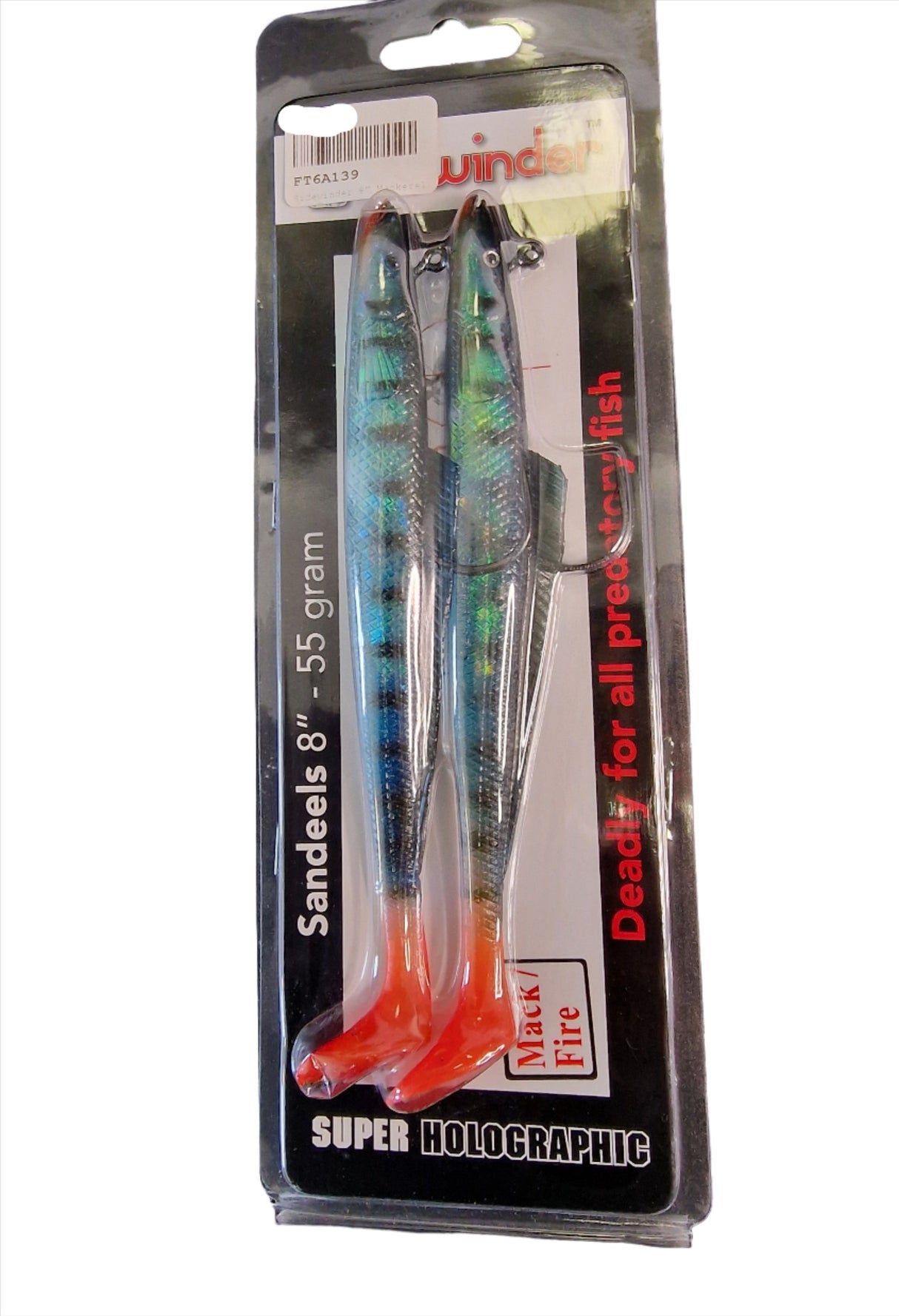 Sidewinder Super Holographic Sandeel 8" 55g Mackerel